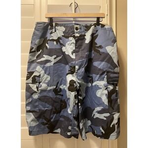 Mens Military Shorts Outdoor Hunt Casual Camouflage Cargo Shorts Sky Blue 2XL